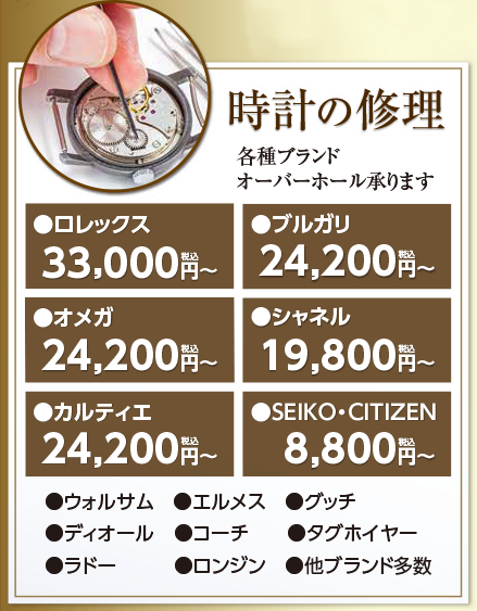 時計の修理 詳細画像